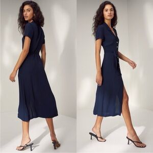 Aritzia Classic Navy Midi Dress
